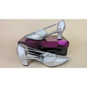 Easy Street Moonlight Pumps Sandals Womens 8.5 M Strappy Heels Silver Shoes NWB